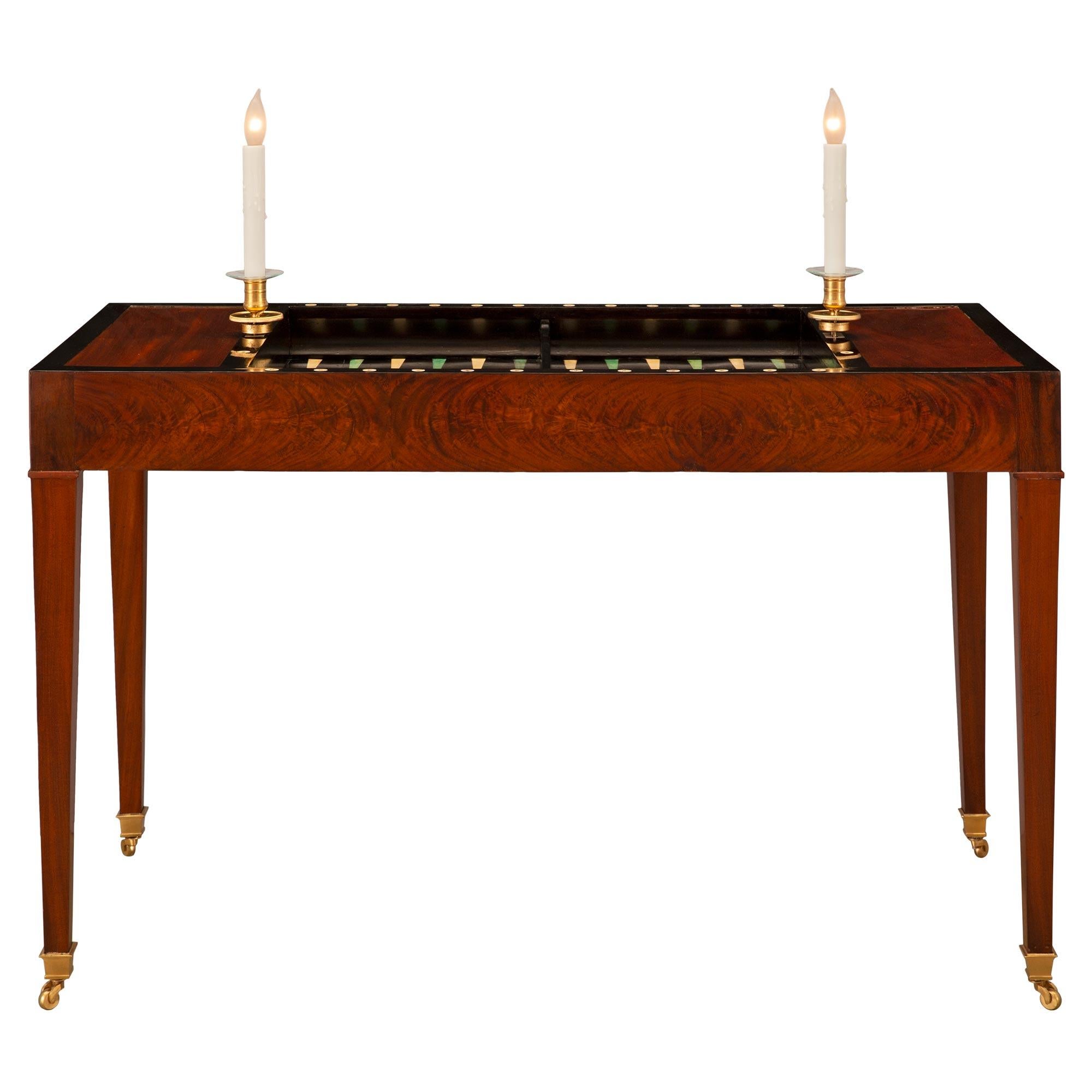 French Late 18th Century Louis XVI Period Mahogany and Ormolu Games Table For Sale 7