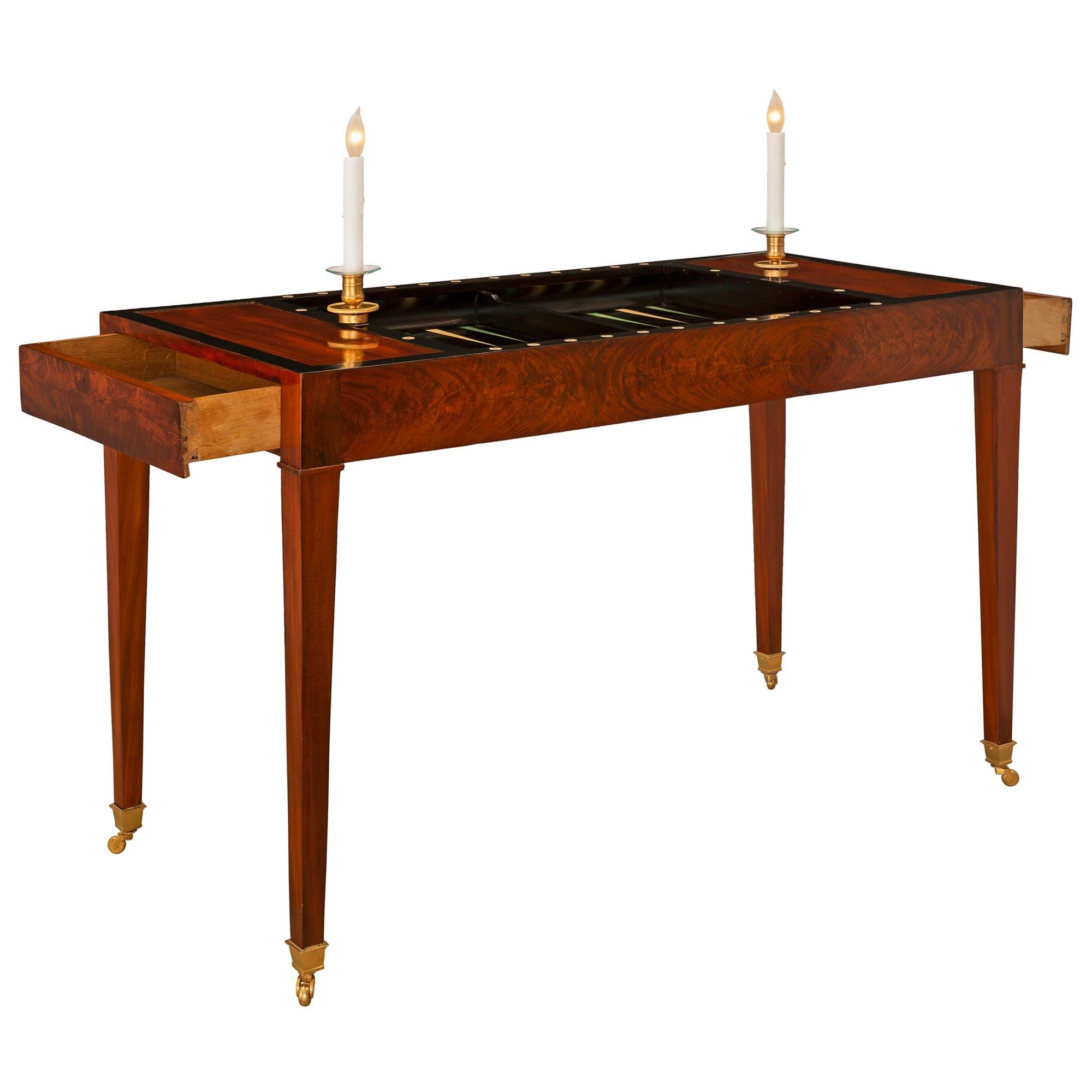 Bone French Late 18th Century Louis XVI Period Mahogany and Ormolu Games Table For Sale