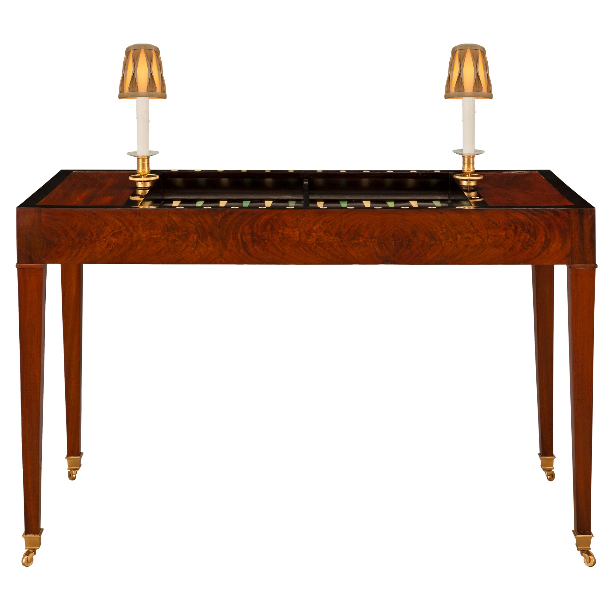 French Late 18th Century Louis XVI Period Mahogany and Ormolu Games Table For Sale