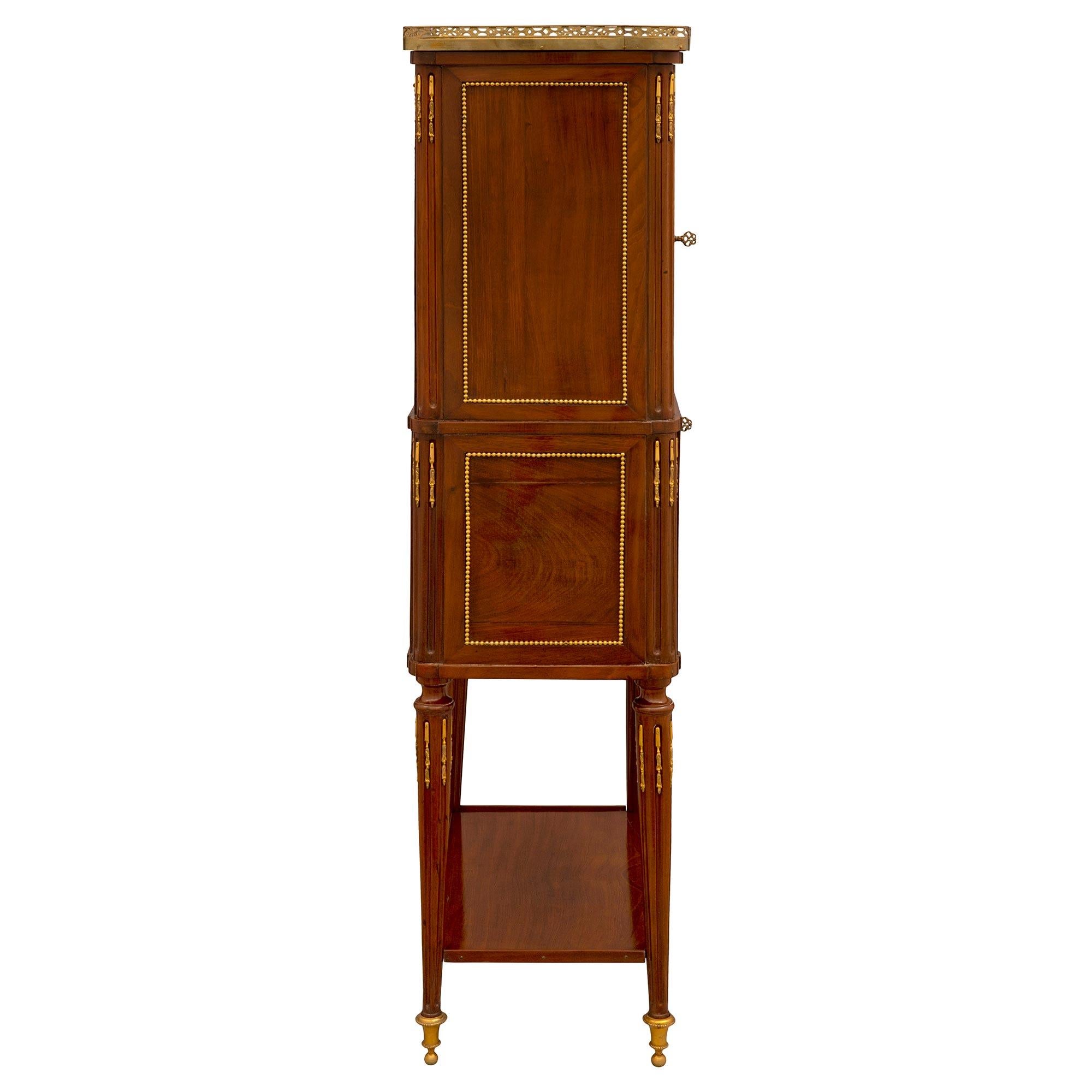 Mahogany French Late 18th Century Louis XVI Period Mounted Cabinet Vitrine For Sale