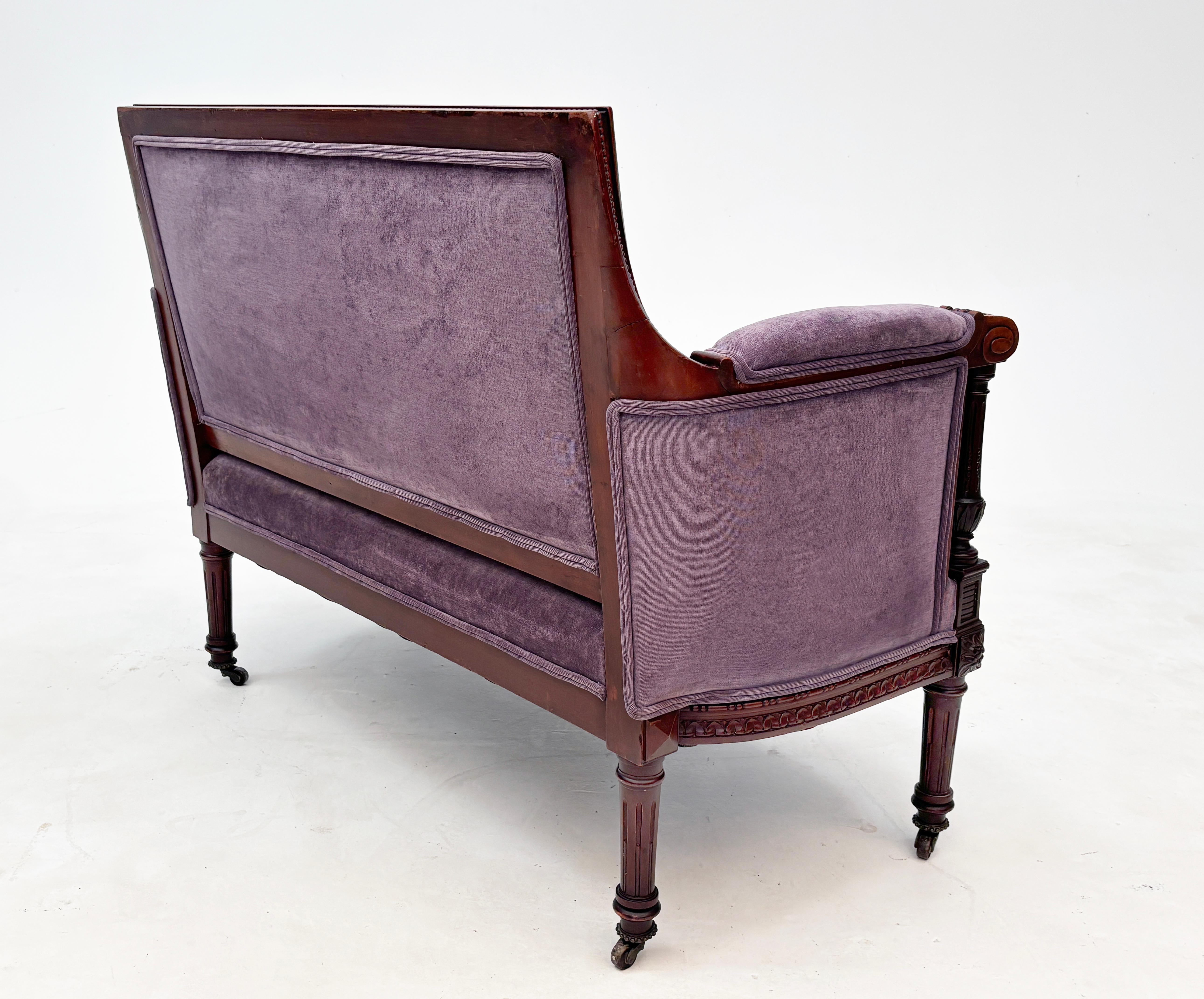 Brass French Late 18th Century Louis XVI Style Settee For Sale