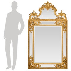 French Late 18th Century Regence Style Double Framed Giltwood Mirror