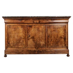French Late 18th Century Walnut Enfilade with Marble Top