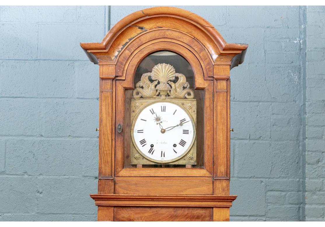 French Provincial French Late 18th-early 19th C. Fine Cherry Tall Case Clock For Sale