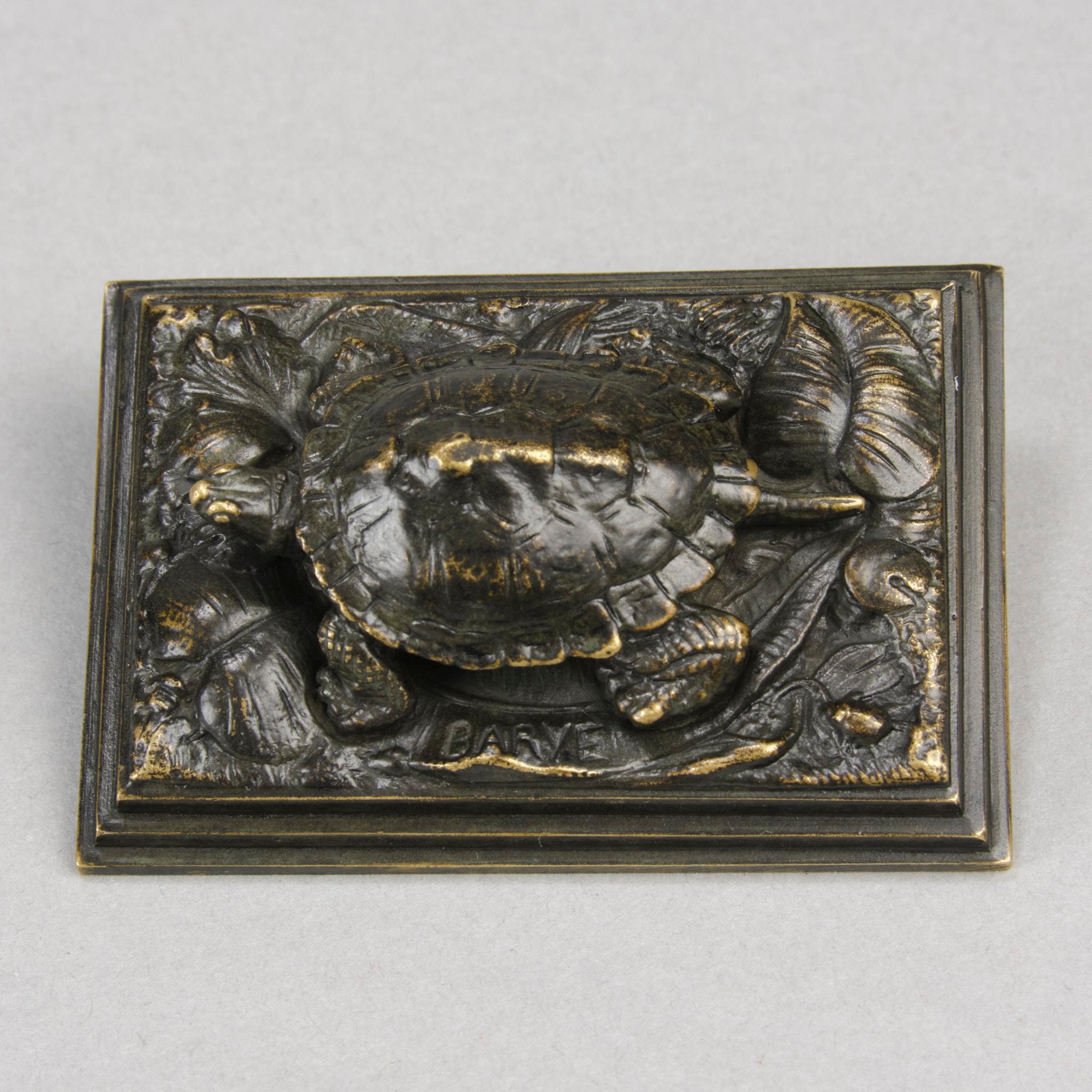 Tortue en bronze animalier de la fin du XIXe siècle par Antoine L Barye en vente 4