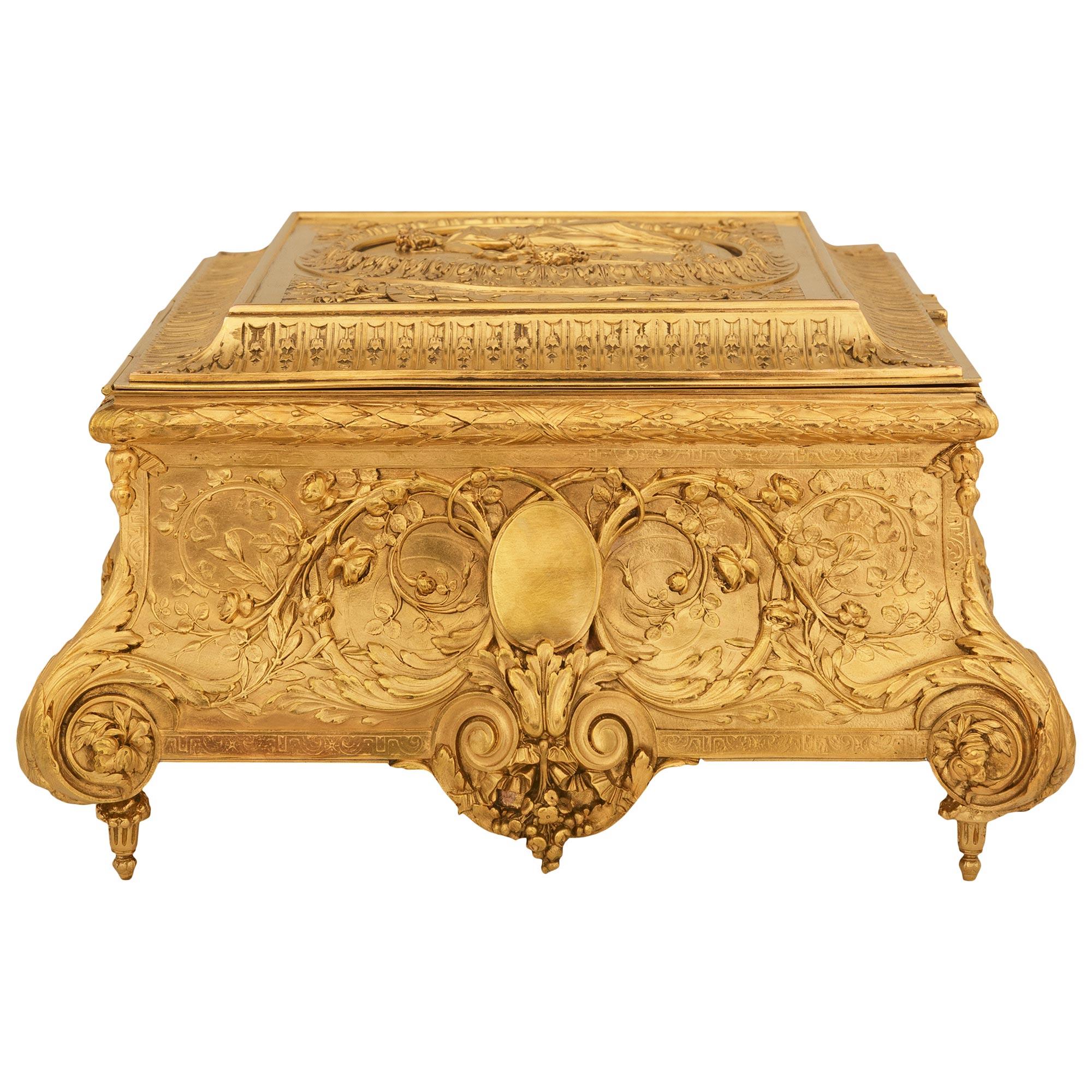 Boîte en bronze d'art nouveau de la fin du XIXe siècle Bon état - En vente à West Palm Beach, FL