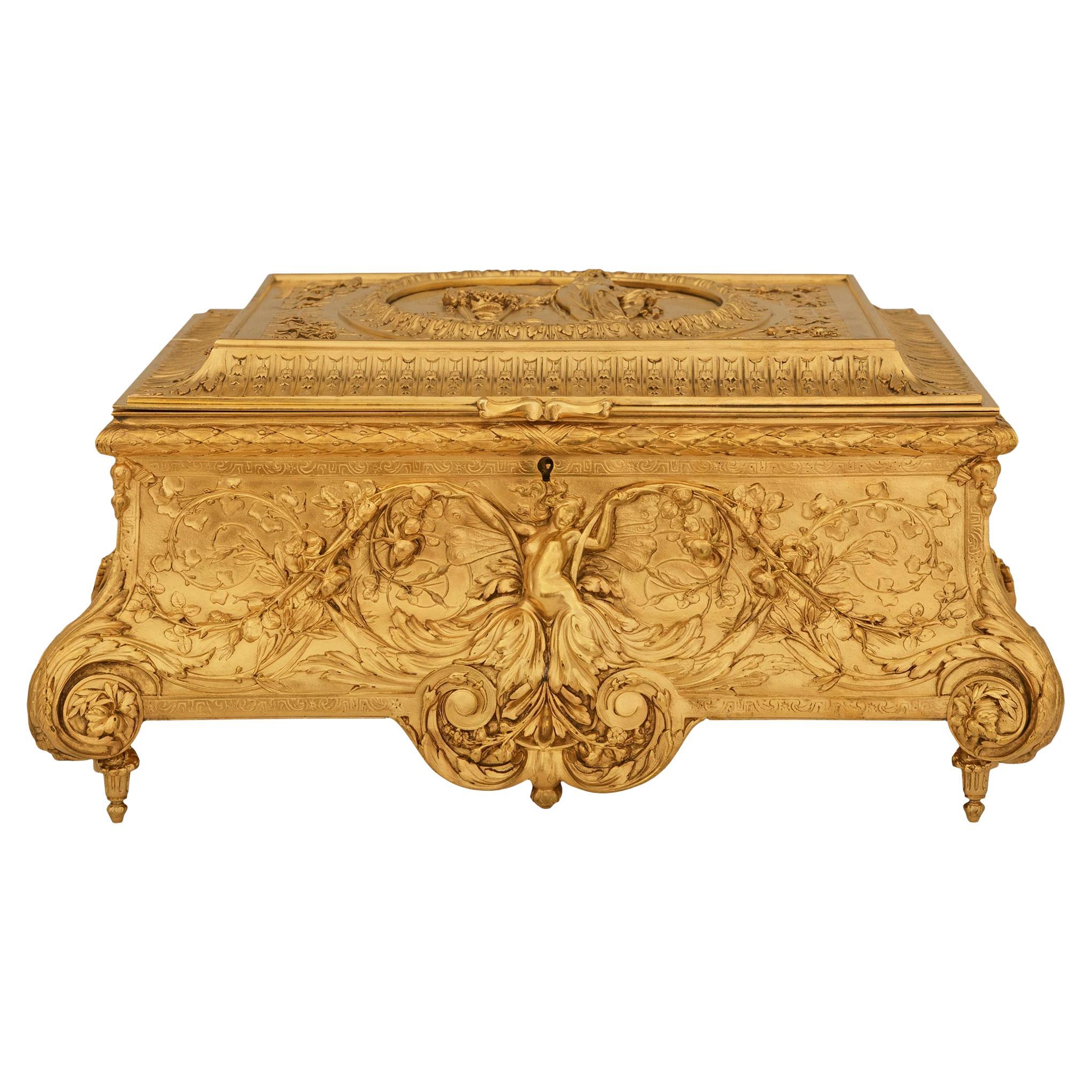 Caja de Ormolu de la época Art Nouveau francesa de finales del siglo XIX