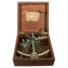 French late 19th-century Brass Sextant by A SANTI of Marseille