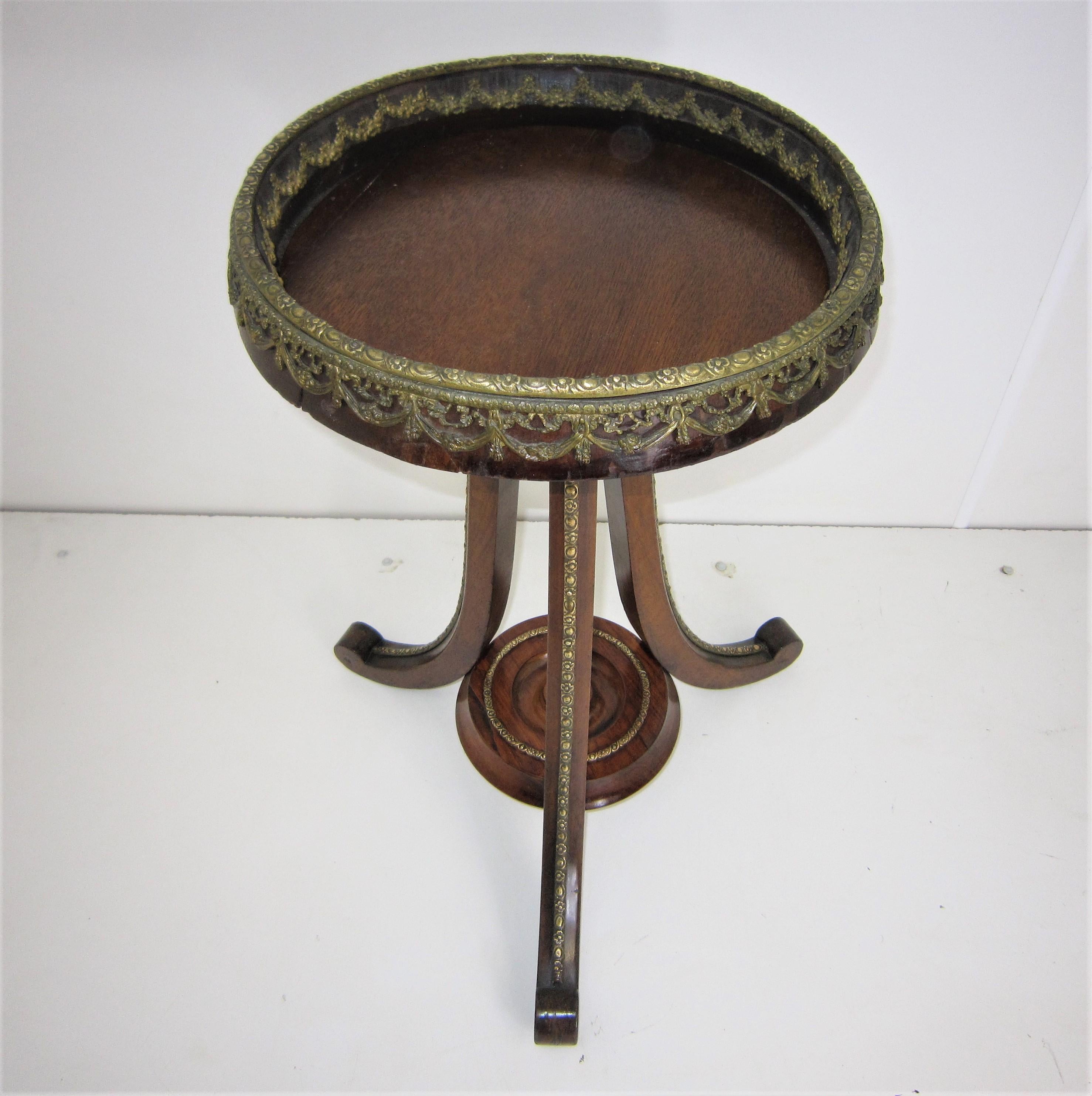 Belle Époque French Late 19th Century Bronze Mounted Pedestal / Table /Plant Stand For Sale