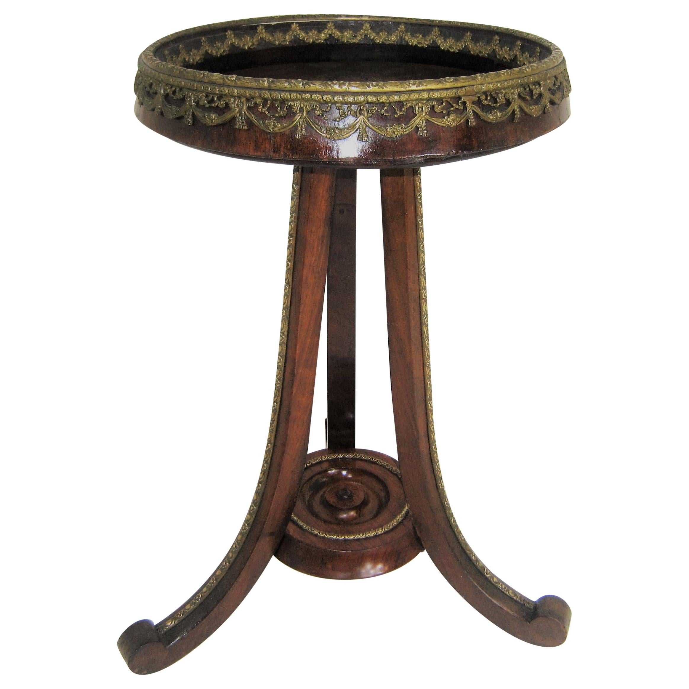French Late 19th Century Bronze Mounted Pedestal / Table /Plant Stand
