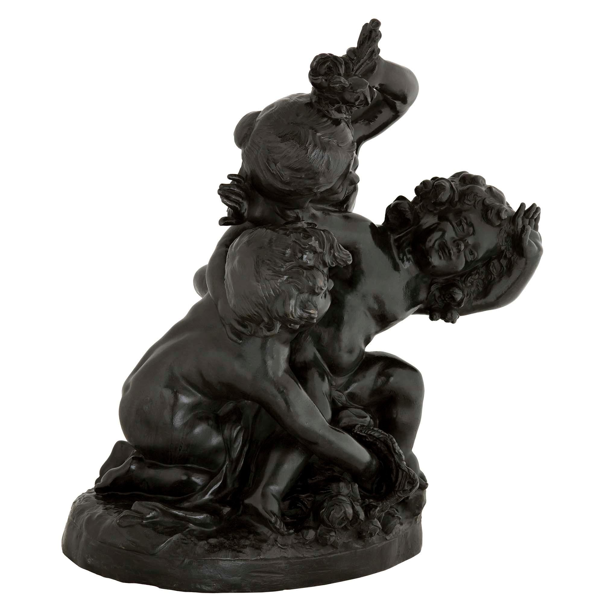 Louis XVI French Late 19th Century Bronze Statue Signed by Ralph Charles Peyre For Sale