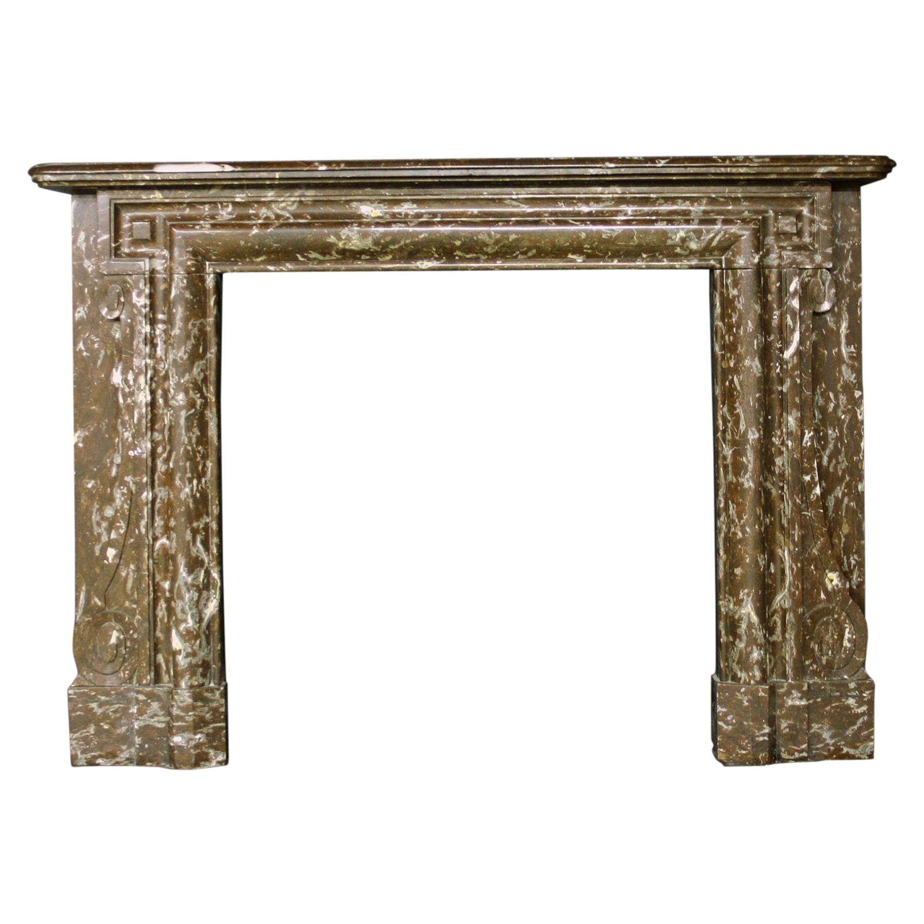 French Late 19th Century Chimneypiece in Rouge Royale Marble For Sale