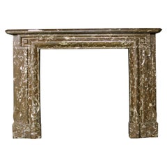 Antique French Late 19th Century Chimneypiece in Rouge Royale Marble