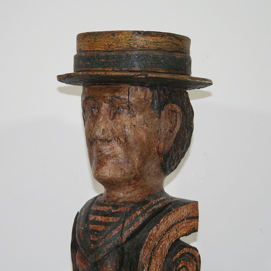 French Late 19th Century Folk Art Fair Ground Head 3