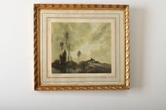 French Late 19th Century Framed Aquatint Print