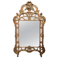 Französisch Ende 19. Jahrhundert Giltwood Spiegel
