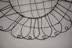 French Late 19th Century Hand Made Flower Form Round Wire Metal Basket