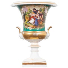 French Late 19th Century Hand Painted Old Paris Urn