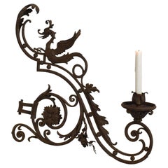French, Late 19th Century Iron Wall Candleholder