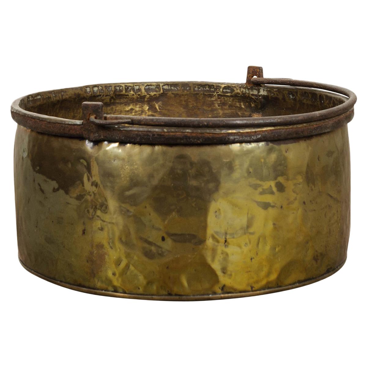 French Late 19th Century Large Brass Pot For Sale