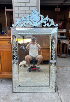 French Late 19th Century Large Venetian Style Wall Mirror