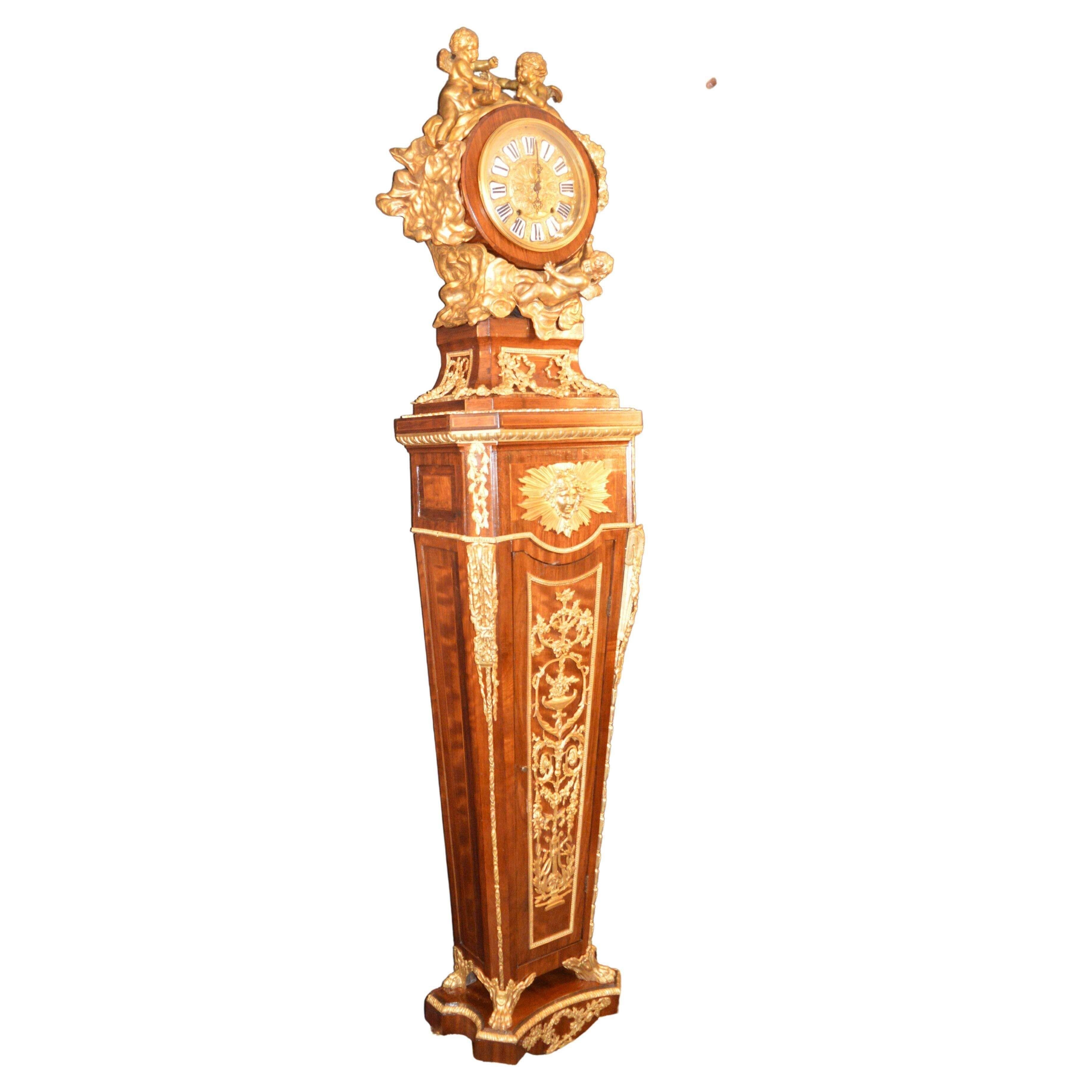 French late 19th century Louis XV grandfather clock.