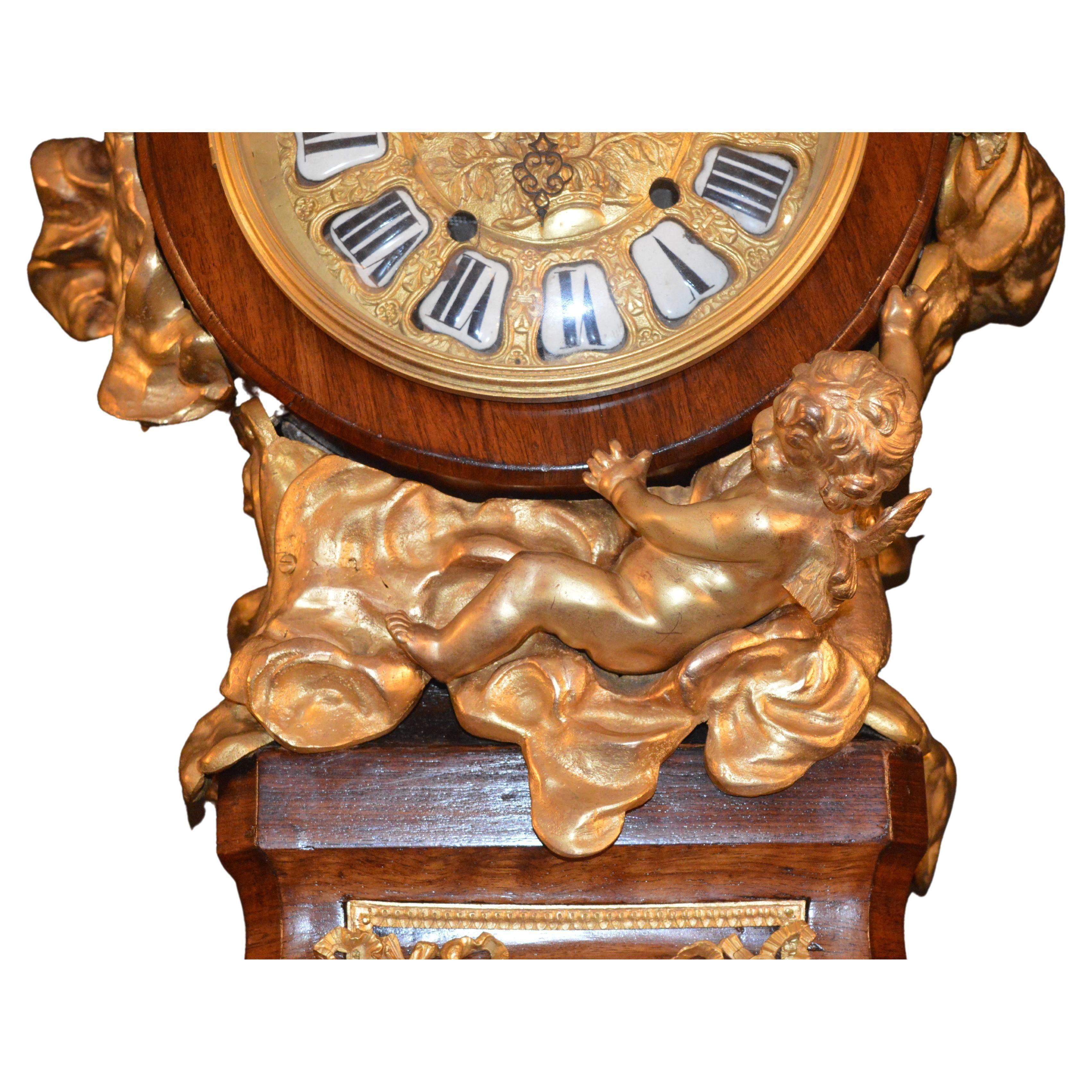 French Late 19th Century Louis XV Grandfather Clock In Good Condition For Sale In Los Angeles, CA