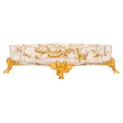 French late 19th century Louis XV st. Baccarat Crystal and Ormolu centerpiece