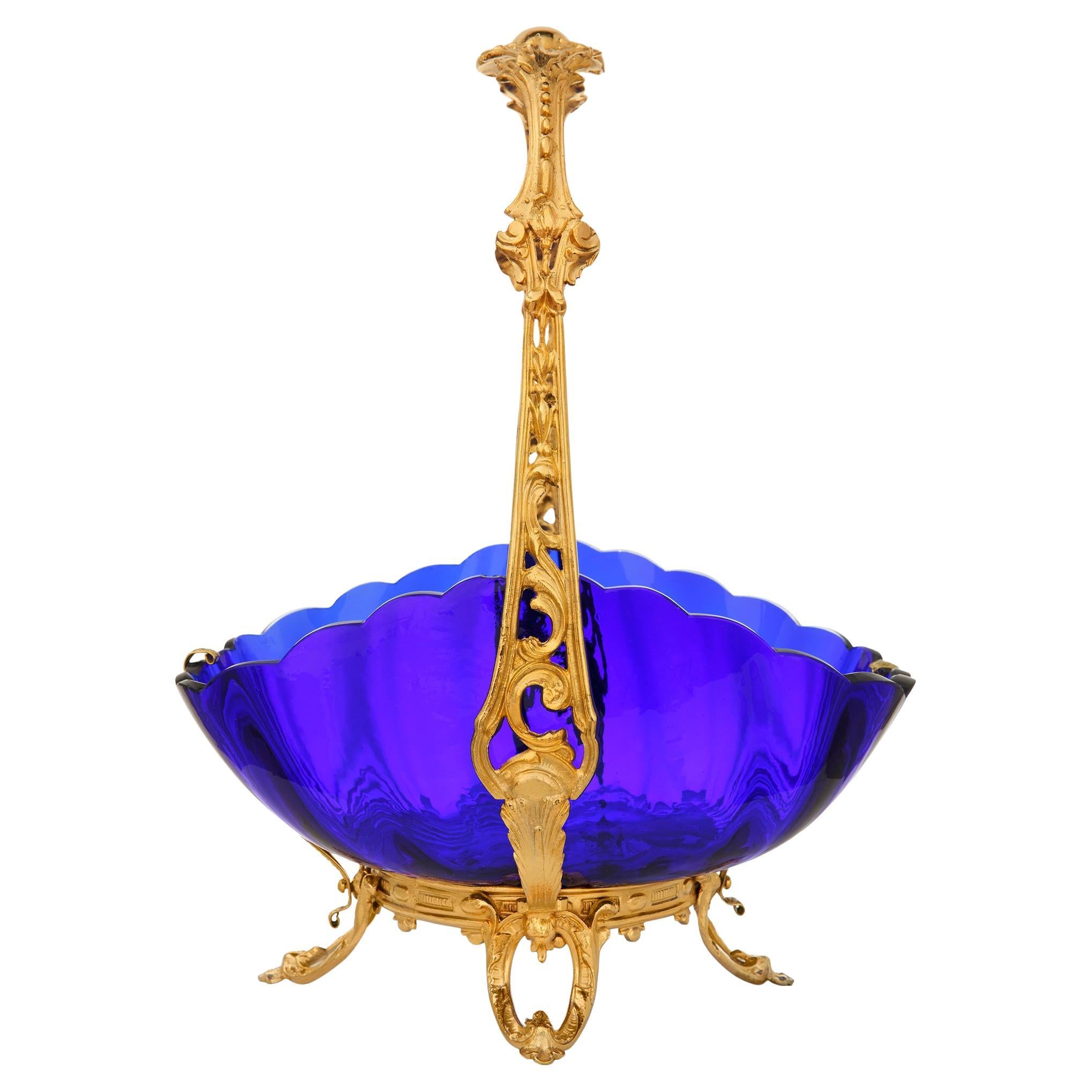 Centrotavola francese della fine del XIX secolo in stile Luigi XV con ormeggio e vetro