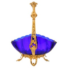 Centrotavola francese della fine del XIX secolo in stile Luigi XV con ormeggio e vetro