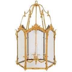 French Late 19th Century Louis XV St. Ormolu Hexagon Lantern