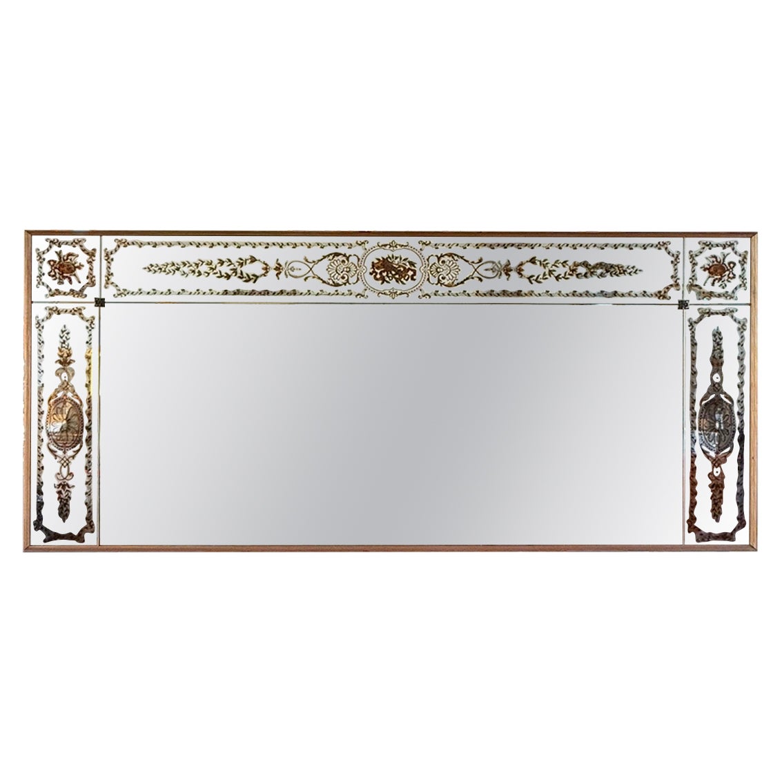Grand miroir mural français de style Louis XVI, fin du XIXe siècle