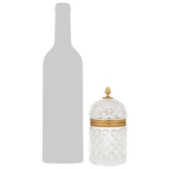 French late 19th century Louis XVI st. Baccarat Crystal and Ormolu lidded box