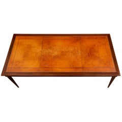 French Late 19th Century Louis XVI St. Mahogany and Leather Library/Center Table