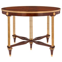 French Late 19th Century Louis XVI St. Mahogany and Ormolu Dining Table