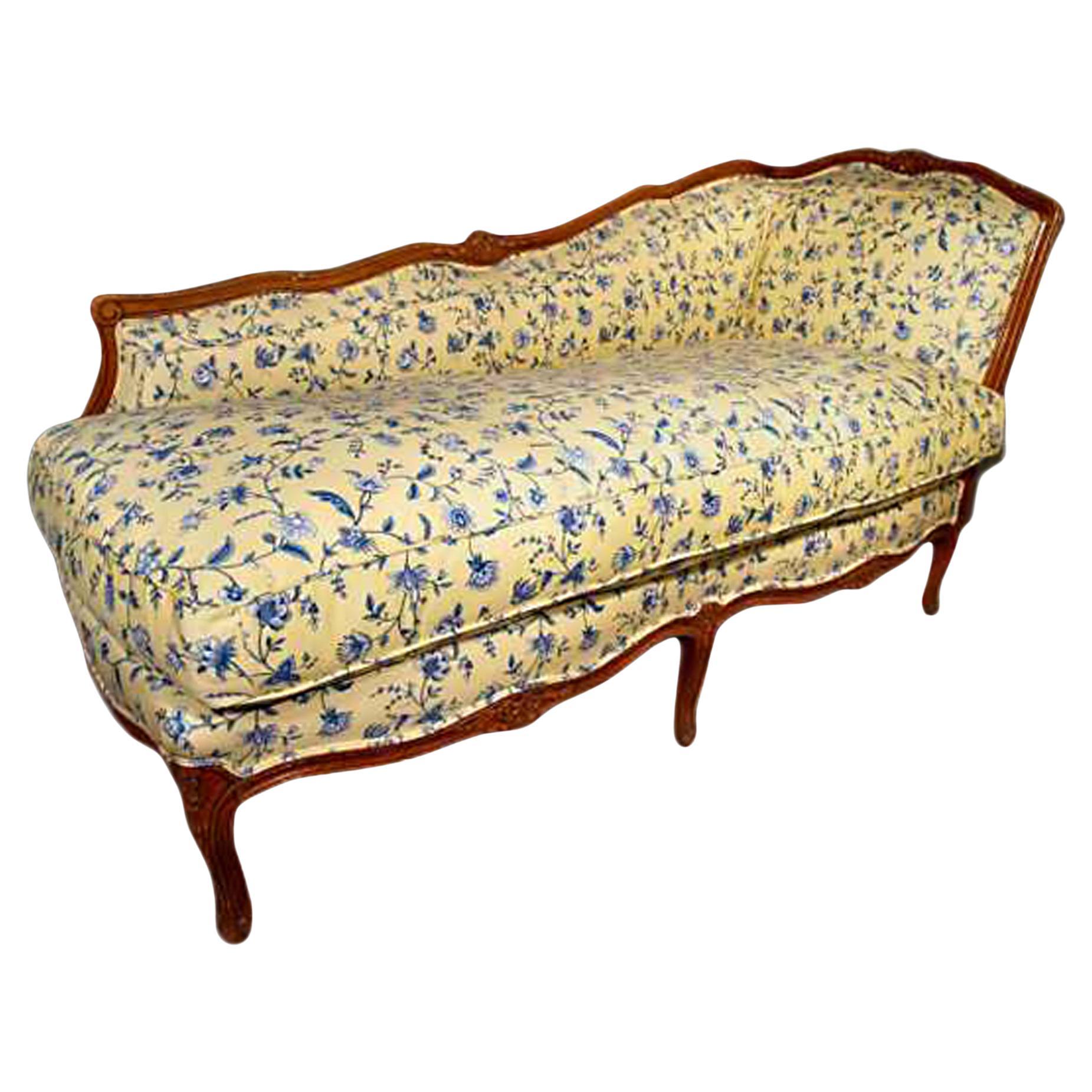 Chaise longue en chêne de style Louis XVI de la fin du XIXe siècle en vente
