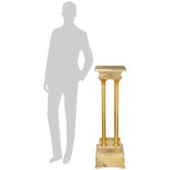 French late 19th century Louis XVI st. Onyx, Ormolu and Champlevé pedestal
