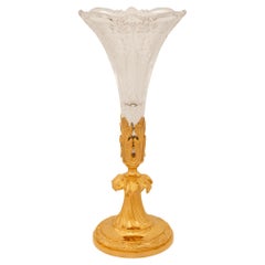 Antique French late 19th century Louis XVI st. Ormolu and Baccarat Crystal vase