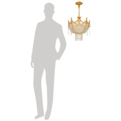 French late 19th century Louis XVI st. Ormolu and Crystal chandelier