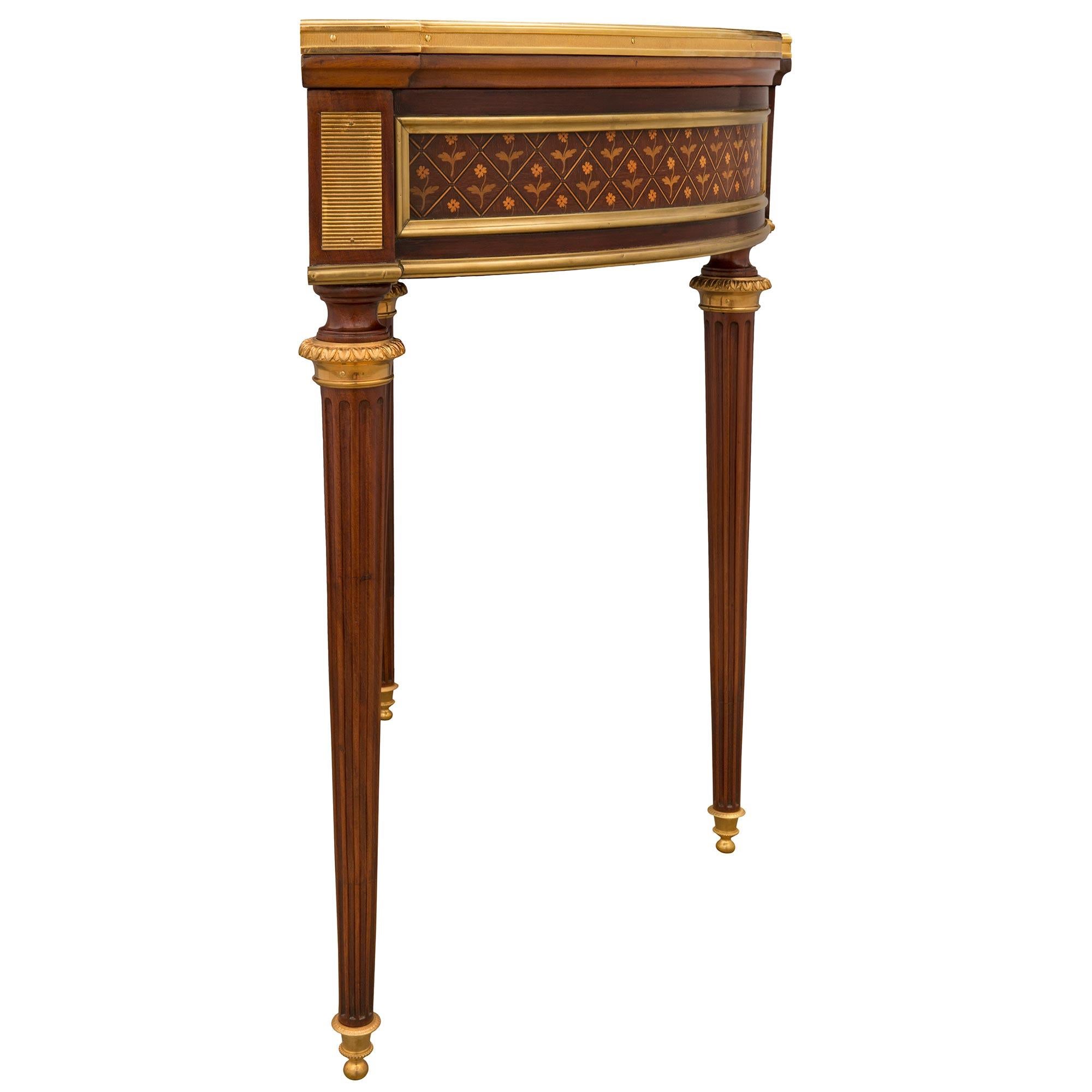 French Late 19th Century Louis XVI Style Mahogany and Ormolu Games Table For Sale 3