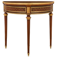 French Late 19th Century Louis XVI Style Mahogany and Ormolu Games Table