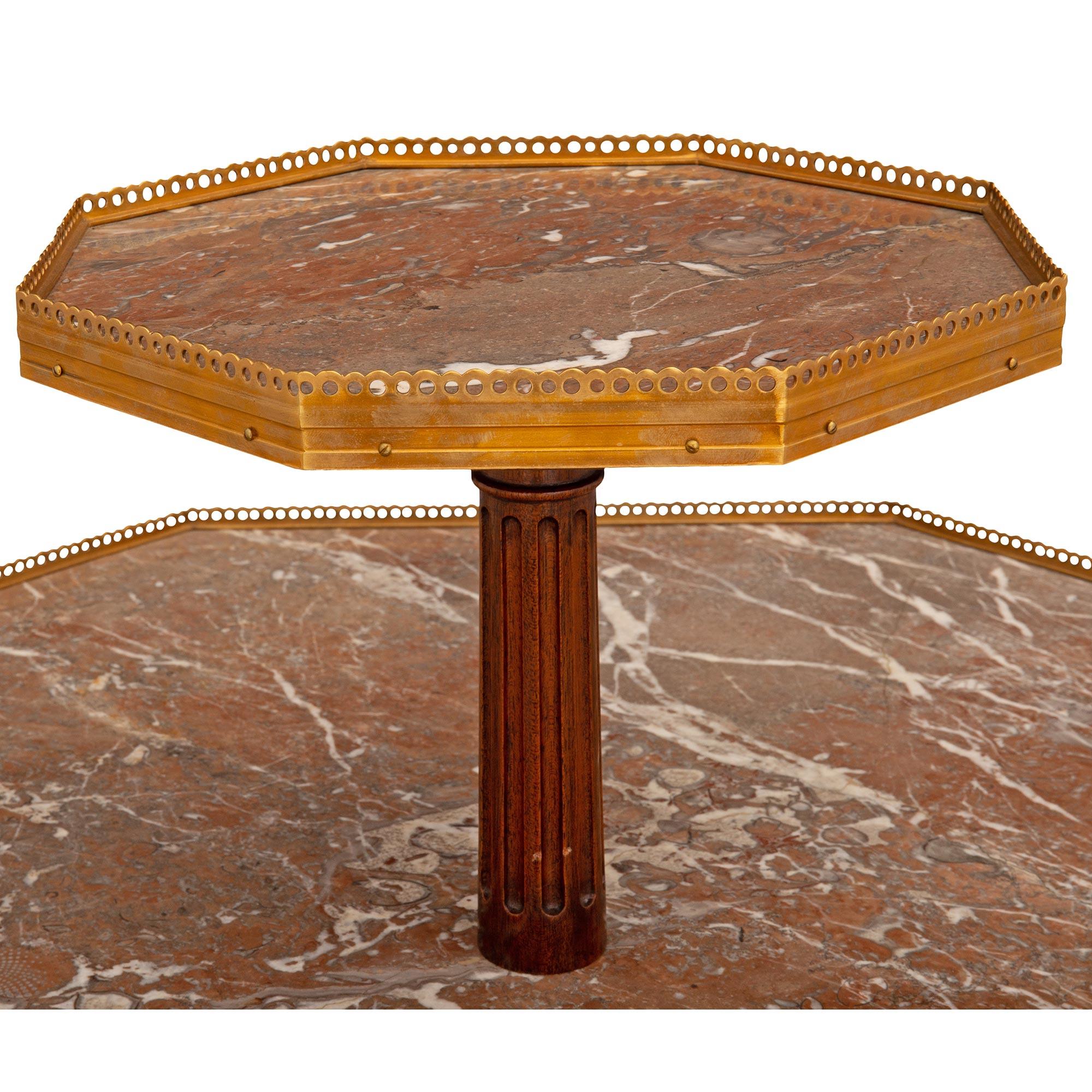 French Late 19th Century Louis XVI Style Mounted Two-Tier Center Table For Sale 1
