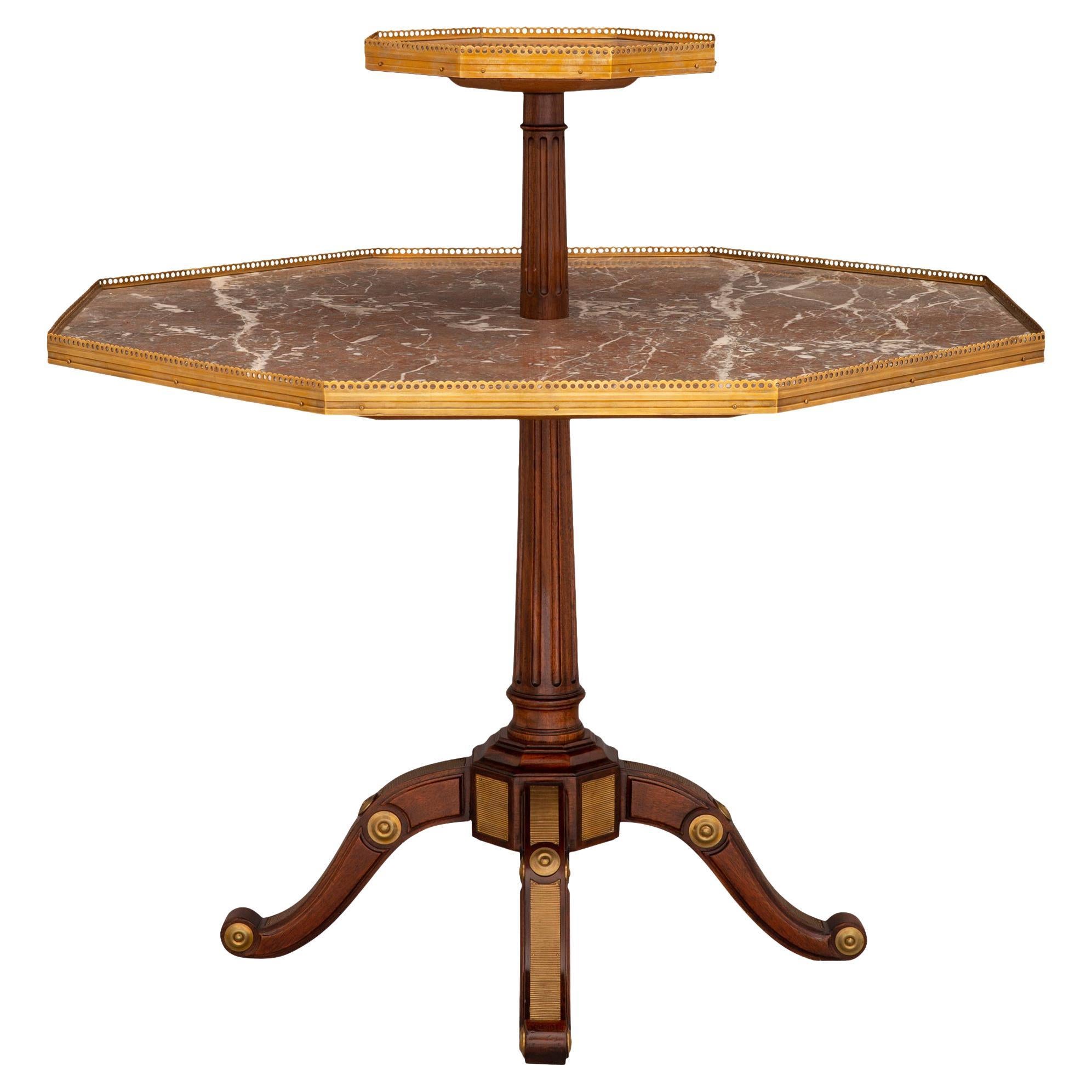 French Late 19th Century Louis XVI Style Mounted Two-Tier Center Table For Sale