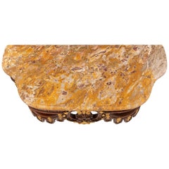 French Late 19th Century Louis XVI Style Oak and Giltwood ‘D’ Shaped Console