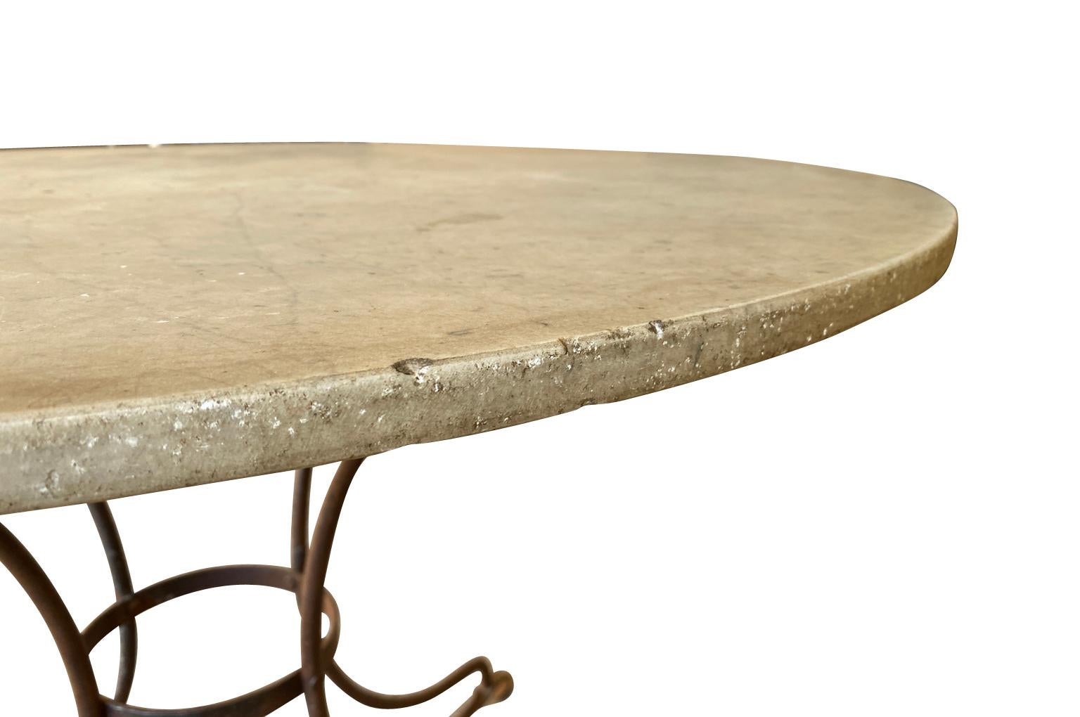 Iron French, Late 19th Century Marble Top Gueridon