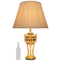 Lampe en marbre et bronze doré d'époque Napoléon III, fin du XIXe siècle