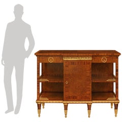 French late 19th century Neo-Classical st. Burl Walnut, Ormolu and Tulipwood buf