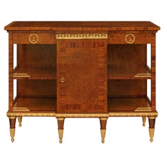 French late 19th century Neo-Classical st. Burl Walnut, Ormolu and Tulipwood buf