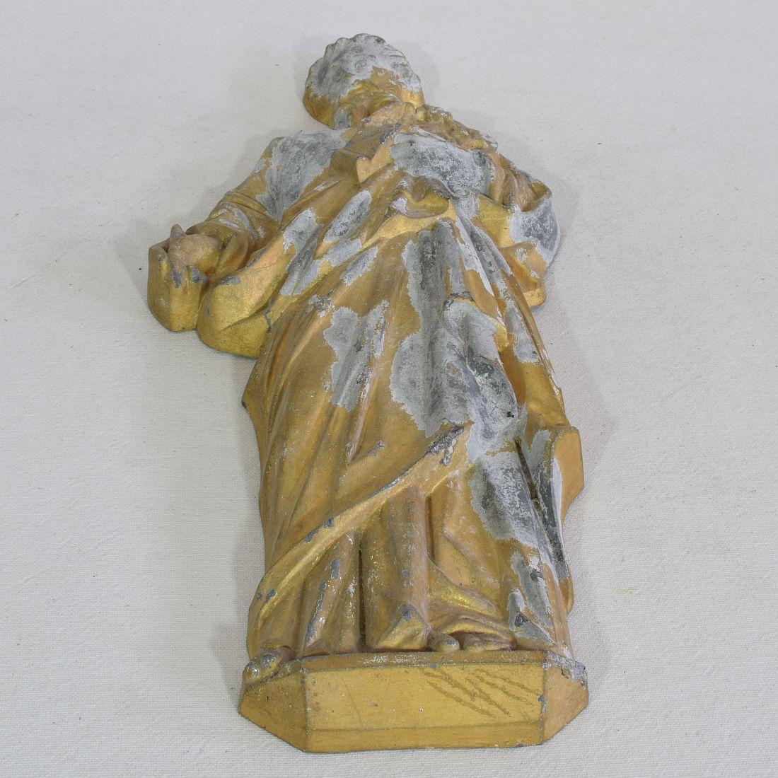 Statue de saint en métal doré néo-gothique français de la fin du XIXe siècle en vente 6