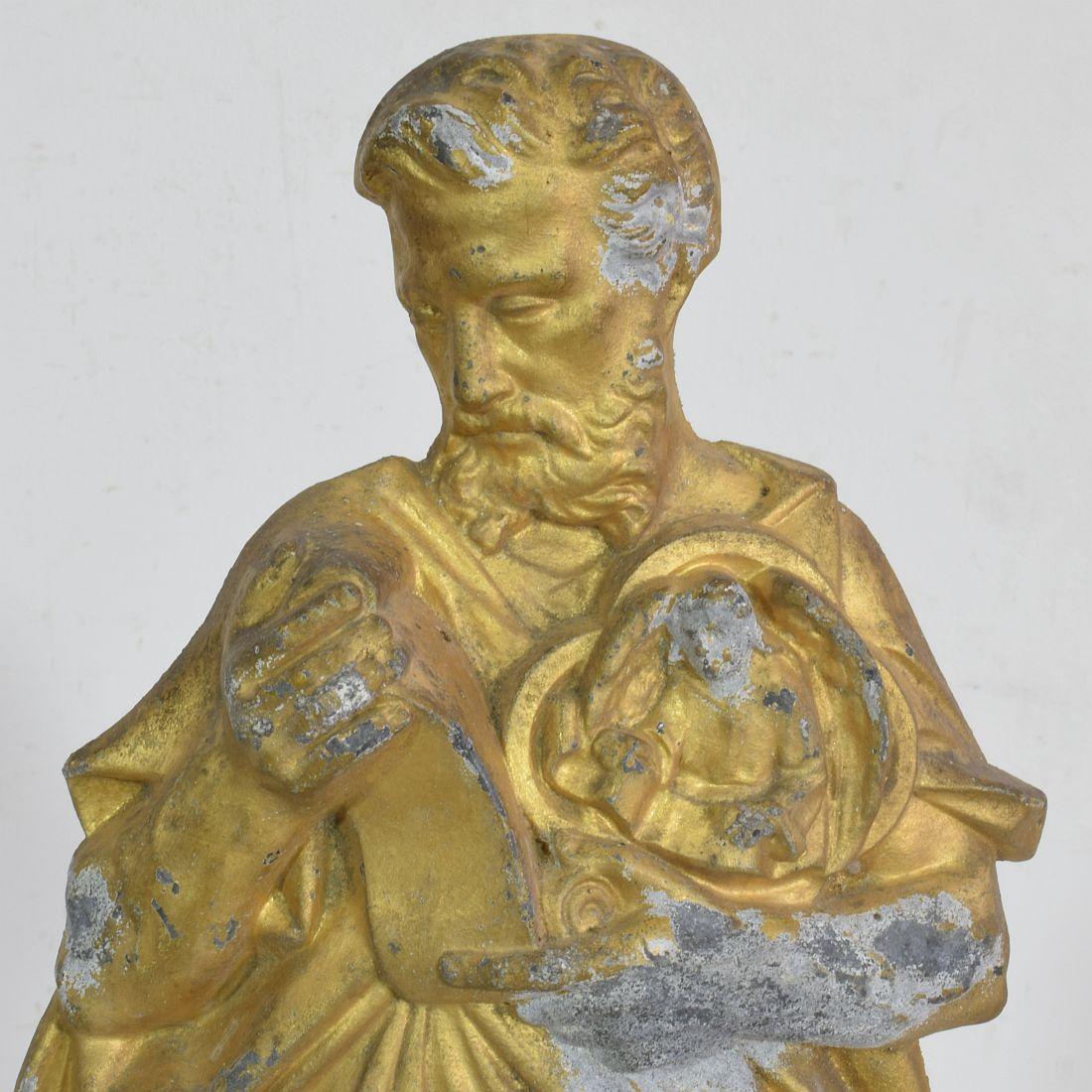 Statue de saint en métal doré néo-gothique français de la fin du XIXe siècle en vente 2